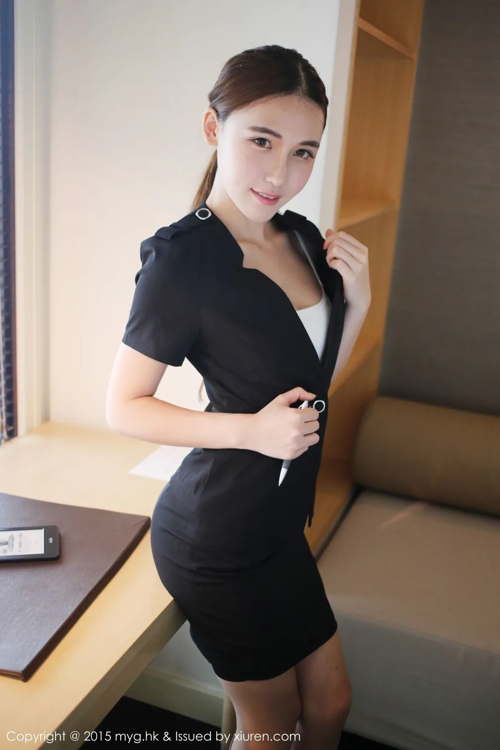 [Bộ sưu tập ảnh người đẹp MyGirl] Tập 161 Xiong Ya BOBO - Sự quyến rũ của bộ đồng phục vest đen - 9